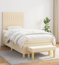 Boxspringbett mit Matratze Creme 90x200 cm Stoff