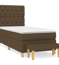 Boxspringbett mit Matratze Dunkelbraun 80x200 cm Stoff
