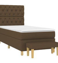 Boxspringbett mit Matratze Dunkelbraun 80x200 cm Stoff