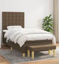 Boxspringbett mit Matratze Dunkelbraun 80x200 cm Stoff