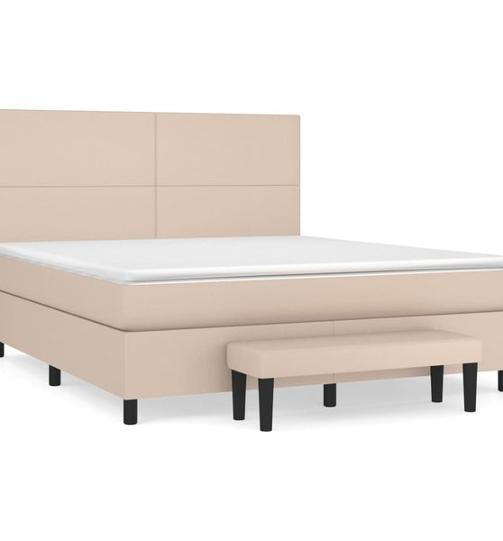 Boxspringbett Matratze Cappuccino-Braun 180x200 cm Kunstleder