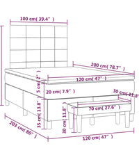 Boxspringbett mit Matratze Dunkelblau 120x200 cm Samt