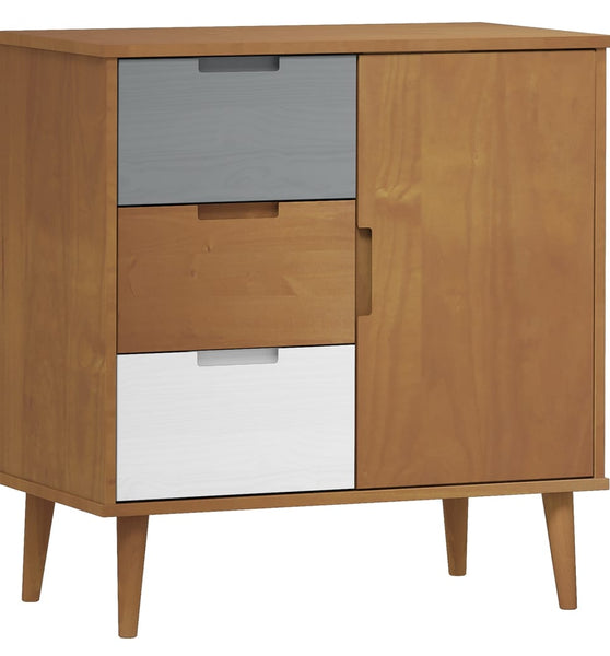 Sideboard MOLDE Braun 76,5x40x80 cm Massivholz Kiefer