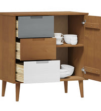 Sideboard MOLDE Braun 76,5x40x80 cm Massivholz Kiefer