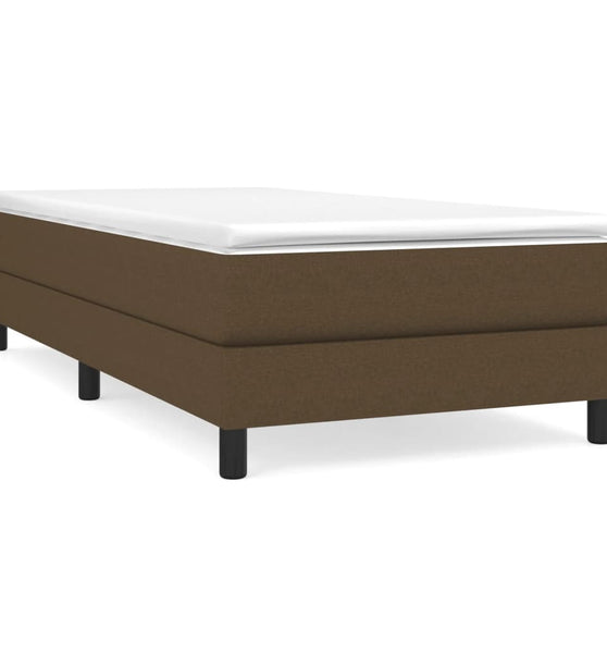 Boxspringbett mit Matratze Dunkelbraun 80x200 cm Stoff
