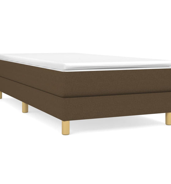 Boxspringbett mit Matratze Dunkelbraun 80x200 cm Stoff