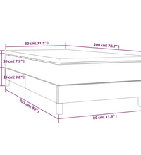 Boxspringbett mit Matratze Dunkelbraun 80x200 cm Stoff