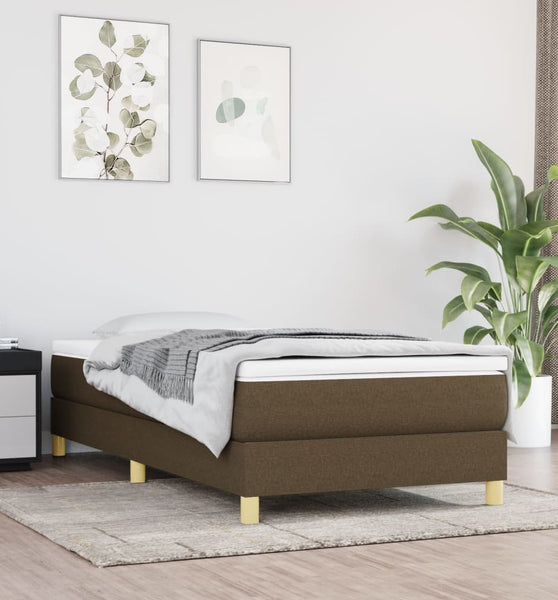 Boxspringbett mit Matratze Dunkelbraun 80x200 cm Stoff