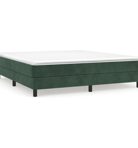 Boxspringbett mit Matratze Dunkelgrün 180x200 cm Samt