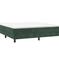 Boxspringbett mit Matratze Dunkelgrün 180x200 cm Samt