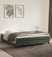 Boxspringbett mit Matratze Dunkelgrün 180x200 cm Samt
