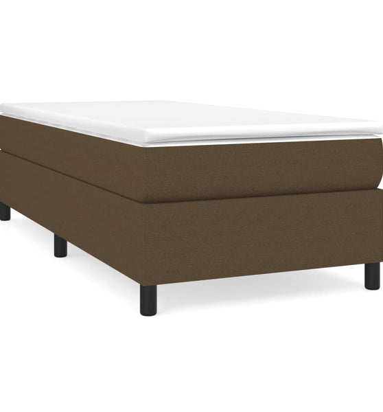 Boxspringbett mit Matratze Dunkelbraun 80x200 cm Stoff