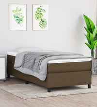 Boxspringbett mit Matratze Dunkelbraun 80x200 cm Stoff