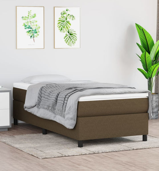 Boxspringbett mit Matratze Dunkelbraun 80x200 cm Stoff