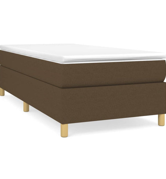 Boxspringbett mit Matratze Dunkelbraun 80x200 cm Stoff
