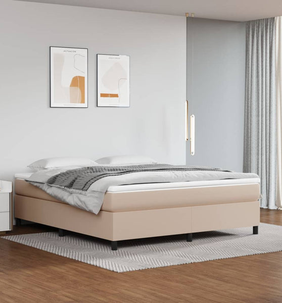 Boxspringbett Matratze Cappuccino-Braun 180x200 cm Kunstleder