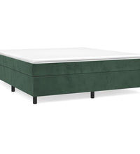 Boxspringbett mit Matratze Dunkelgrün 180x200 cm Samt