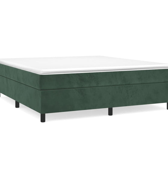 Boxspringbett mit Matratze Dunkelgrün 180x200 cm Samt