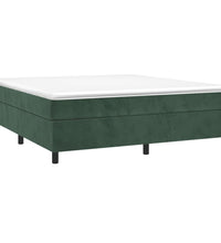 Boxspringbett mit Matratze Dunkelgrün 180x200 cm Samt
