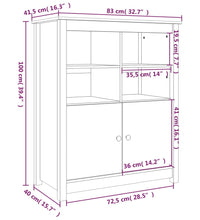 Sideboard 83x41,5x100 cm Massivholz Kiefer