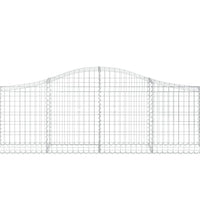 Gabionen mit Hochbogen 6 Stk. 200x30x60/80 cm Verzinktes Eisen