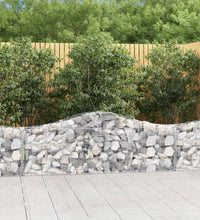 Gabionen mit Hochbogen 6 Stk. 200x30x60/80 cm Verzinktes Eisen