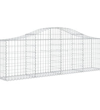 Gabionen mit Hochbogen 9 Stk. 200x30x60/80 cm Verzinktes Eisen