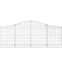 Gabionen mit Hochbogen 9 Stk. 200x30x60/80 cm Verzinktes Eisen