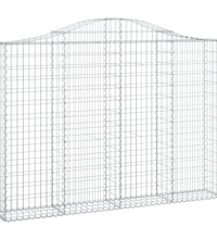 Gabionen mit Hochbogen 2 Stk. 200x30x140/160cm Verzinktes Eisen