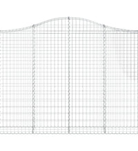 Gabionen mit Hochbogen 2 Stk. 200x30x140/160cm Verzinktes Eisen