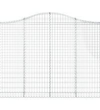 Gabionen mit Hochbogen 14Stk. 200x30x140/160cm Verzinktes Eisen