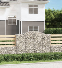 Gabionen mit Hochbogen 14Stk. 200x30x140/160cm Verzinktes Eisen