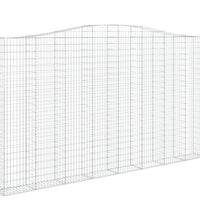 Gabionen mit Hochbogen 6 Stk. 400x30x220/240cm Verzinktes Eisen