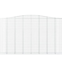 Gabionen mit Hochbogen 6 Stk. 400x30x220/240cm Verzinktes Eisen
