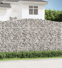 Gabionen mit Hochbogen 6 Stk. 400x30x220/240cm Verzinktes Eisen