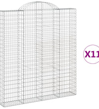 Gabionen mit Hochbogen 11 Stk 200x30x220/240cm Verzinktes Eisen
