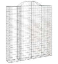 Gabionen mit Hochbogen 11 Stk 200x30x220/240cm Verzinktes Eisen