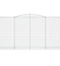 Gabionen mit Hochbogen 15Stk. 400x50x200/220cm Verzinktes Eisen