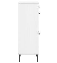 Schuhschrank OSLO mit Metallbeinen Weiß Massivholz Kiefer