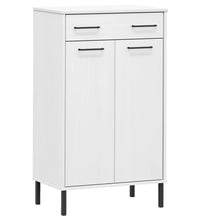 Schuhschrank OSLO mit Metallbeinen Weiß Massivholz Kiefer