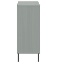 Schuhregal OSLO mit Metallbeinen Grau 95x35x86 cm Massivholz