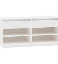 Schuhregal Weiß 110x34x52 cm Massivholz Kiefer