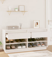 Schuhregal Weiß 110x34x52 cm Massivholz Kiefer