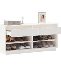 Schuhregal Weiß 110x34x52 cm Massivholz Kiefer