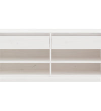 Schuhregal Weiß 110x34x52 cm Massivholz Kiefer