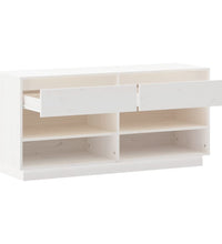 Schuhregal Weiß 110x34x52 cm Massivholz Kiefer