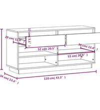 Schuhregal Weiß 110x34x52 cm Massivholz Kiefer