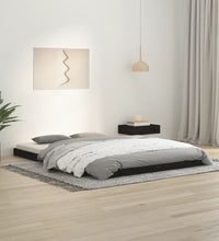 Massivholzbett Schwarz 140x200 cm Kiefer