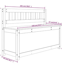 Sitzbank Weiß 110x41x76,5 cm Massivholz Kiefer