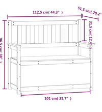 Sitzbank Weiß 112,5x51,5x96,5 cm Massivholz Kiefer